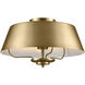 Luella 3 Light 16 inch Brushed Natural Brass Pendant Ceiling Light