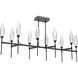 Rock Crystal LED Matte Black Linear Pendant Ceiling Light in Chilled Clear, 2700K LED