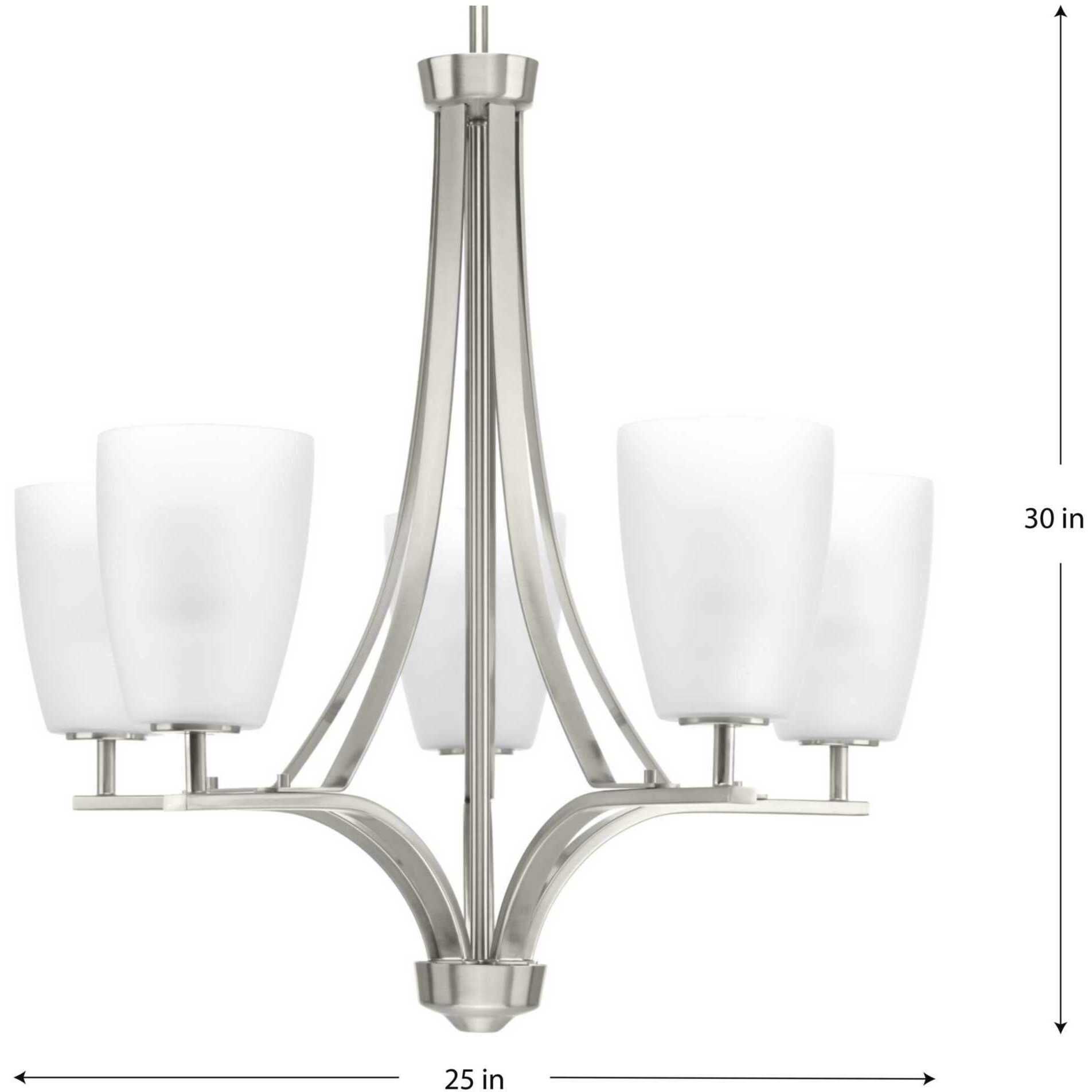 Leap 5 Light 25 inch Brushed Nickel Chandelier Ceiling Light