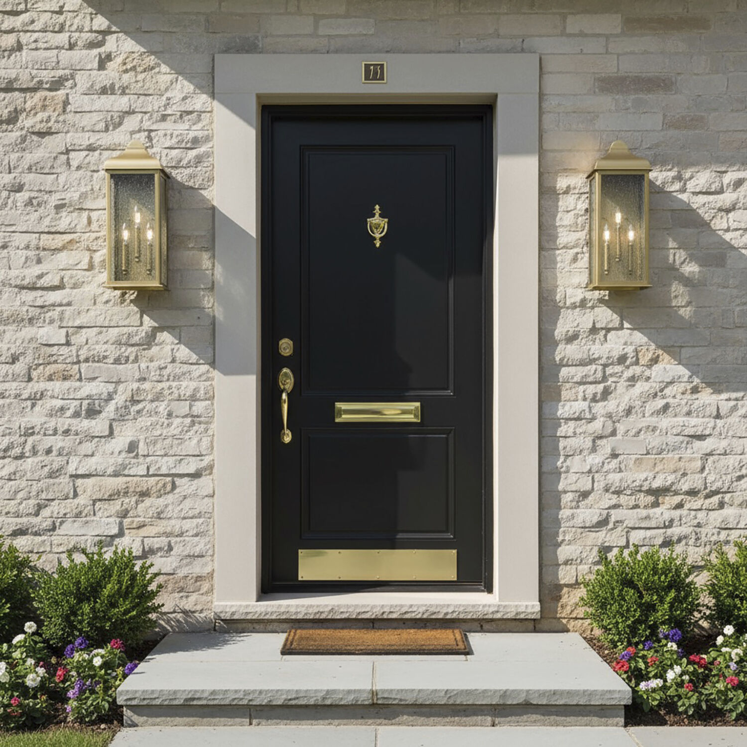 Madrid 3 Light 19 inch Weathered Brass Outdoor Wall Sconce