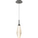 Aalto LED 3.8 inch Graphite Pendant Ceiling Light in 3000K LED, Optic Rib Amber