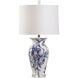 Vietri 33 inch 100 watt White/Blue Glaze Table Lamp Portable Light