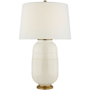 Christopher Spitzmiller Newcomb 30 inch 100 watt Ivory Table Lamp Portable Light in Linen, Medium