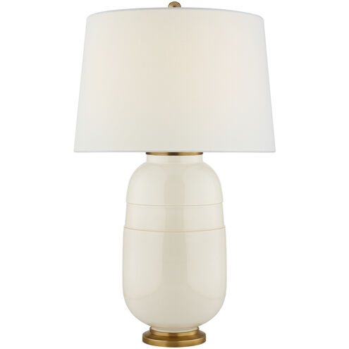 Christopher Spitzmiller Newcomb 30 inch 100 watt Ivory Table Lamp Portable Light in Linen, Medium