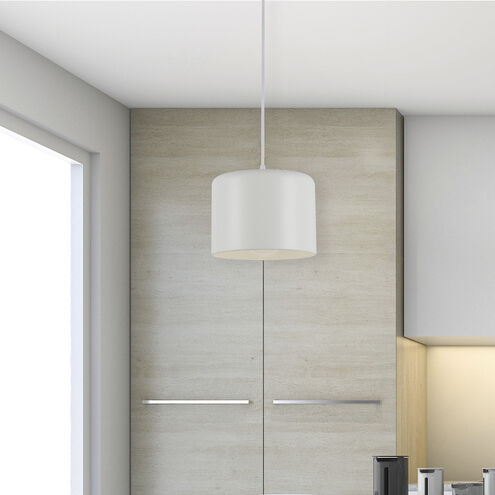 Emilia 1 Light 8 inch Matte White Pendant Ceiling Light in Polished Chrome