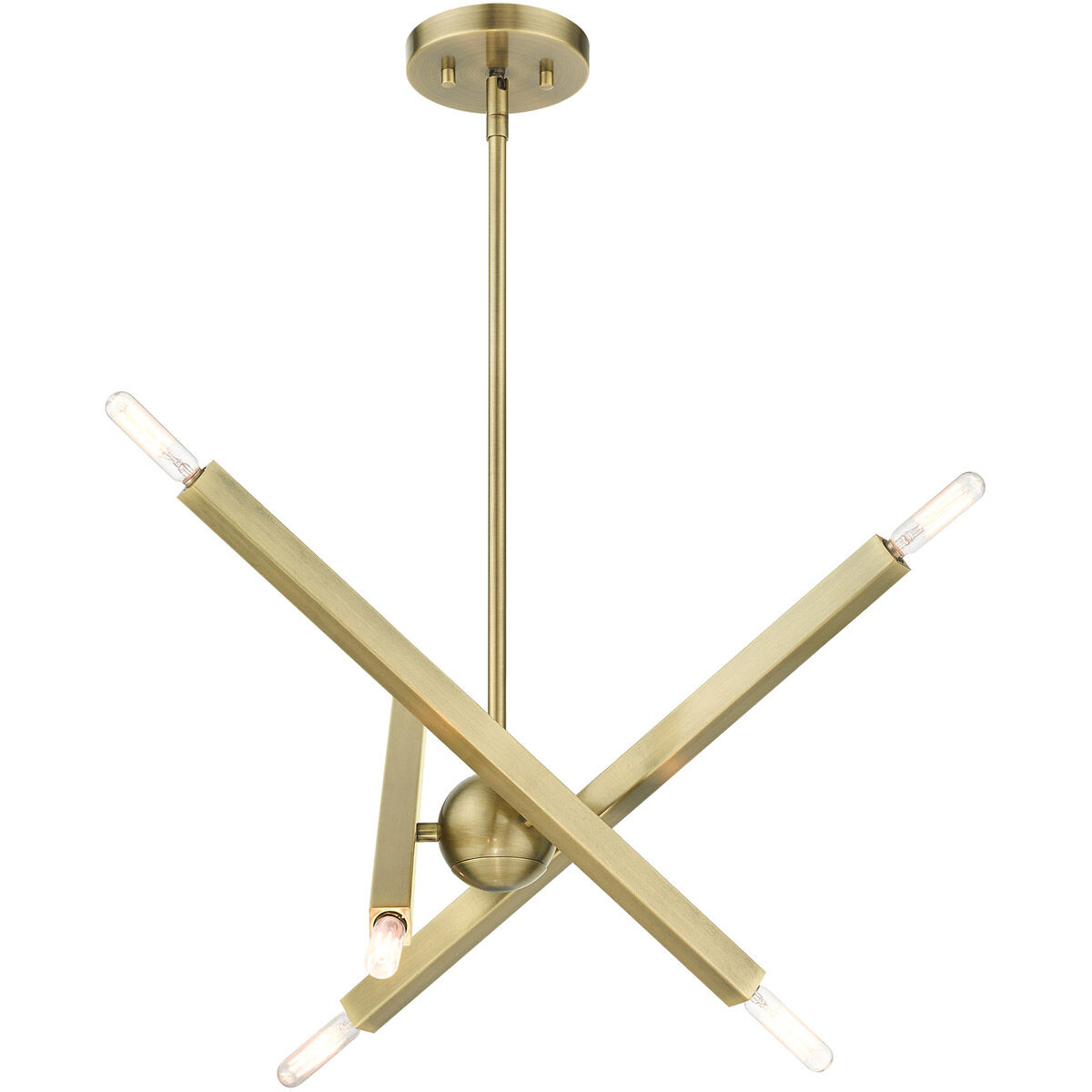 Monaco 6 Light 18 inch Antique Brass Chandelier Ceiling Light