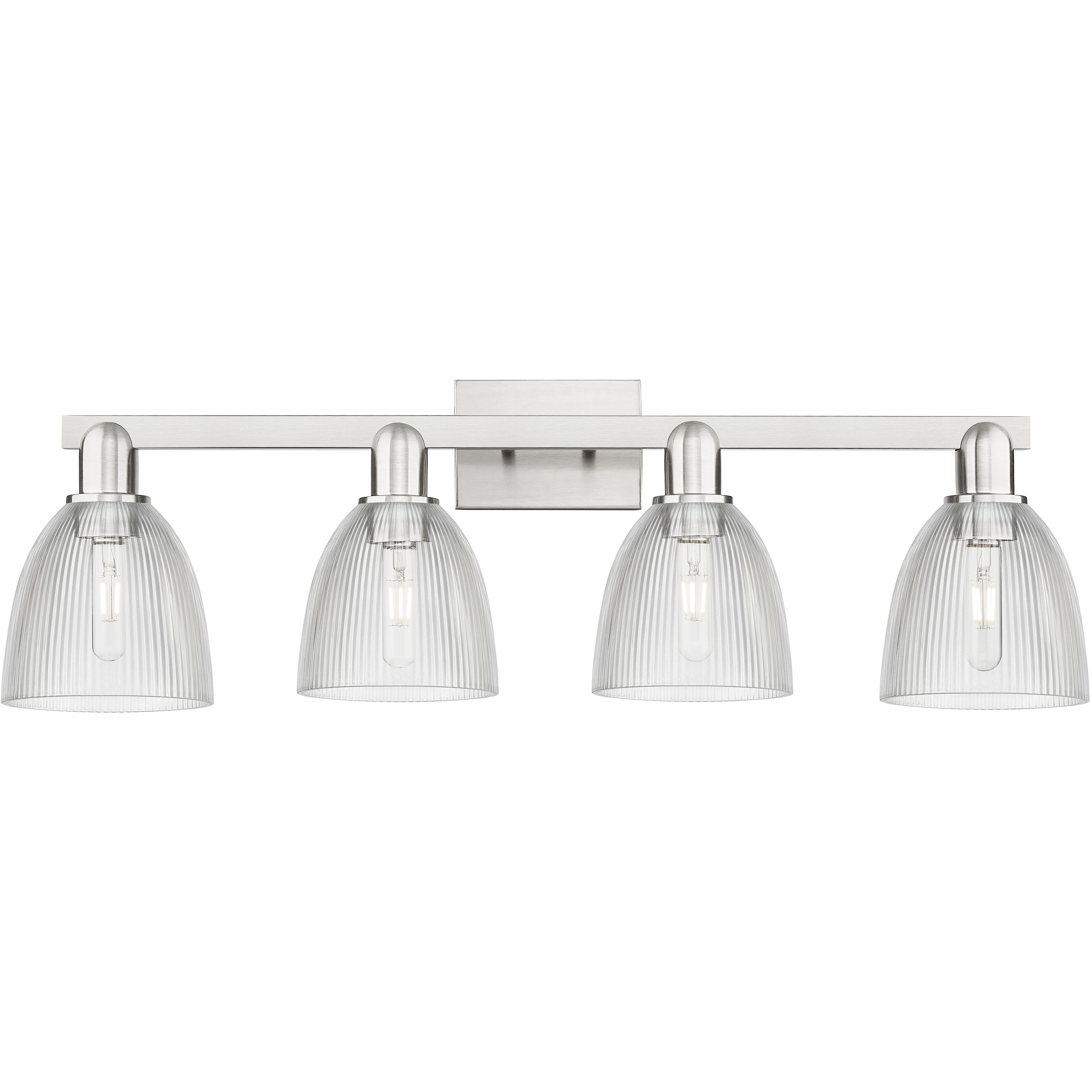Arcadia Castile 4 Light 33 inch Brushed Satin Nickel Bath Vanity Light Wall Light in Clear