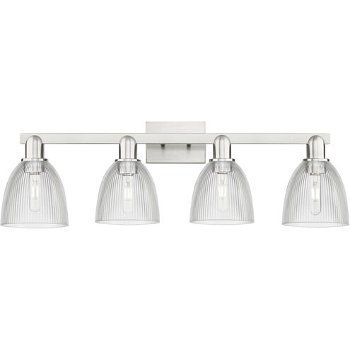 Arcadia Castile 4 Light 33 inch Brushed Satin Nickel Bath Vanity Light Wall Light in Clear