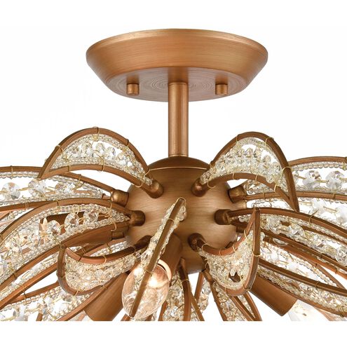 Naples 5 Light 21 inch Matte Gold Semi Flush Mount Ceiling Light