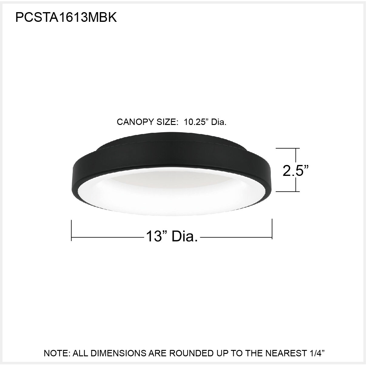Stanton 13 inch Matte Black Flush Mount Ceiling Light