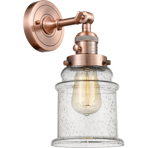 Franklin Restoration Canton 1 Light 7 inch Antique Copper Sconce Wall Light in Seedy Glass, Franklin Restoration