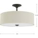 Inspire 3 Light 18 inch Antique Bronze Semi-Flush Mount Ceiling Light