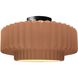 Radiance Collection - Pleated Tier LED 16.5 inch Adobe and Matte Black Semi-Flush Ceiling Light in Dedicated LED, 16.5W x 8H, Form+Finish+Function