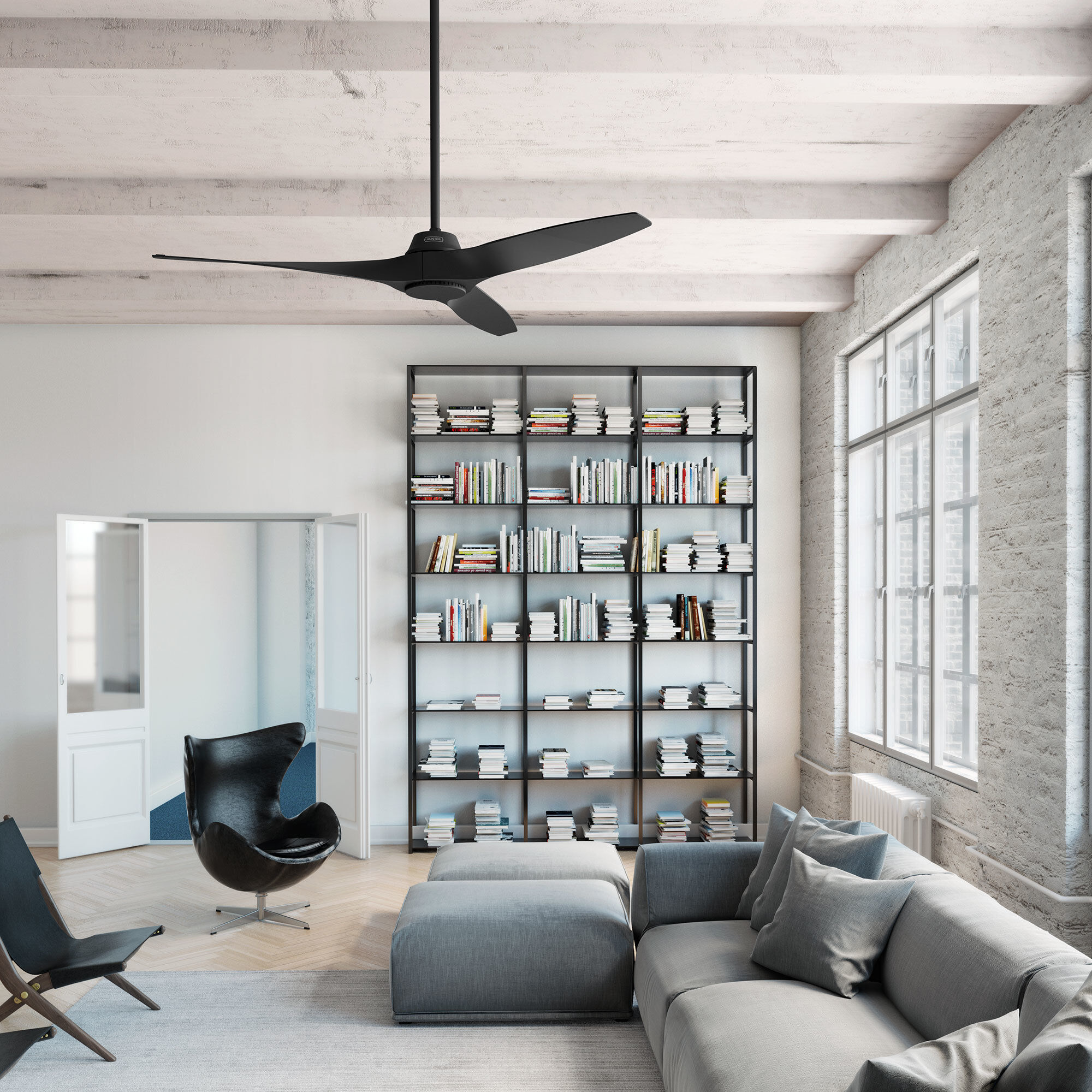 Mosley 60 inch Matte Black Outdoor Ceiling Fan