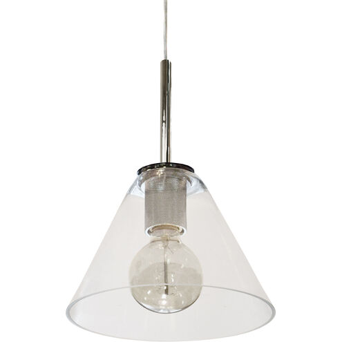 Roswell 1 Light 9 inch Polished Chrome with Clear Pendant Ceiling Light