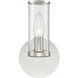Revolve 1 Light 9.25 inch Clear Glass and Polished Nickel Bath Vanity Wall Light