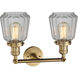 Franklin Restoration Chatham 2 Light 16 inch Brushed Brass Bath Vanity Light Wall Light in Clear Glass, Franklin Restoration