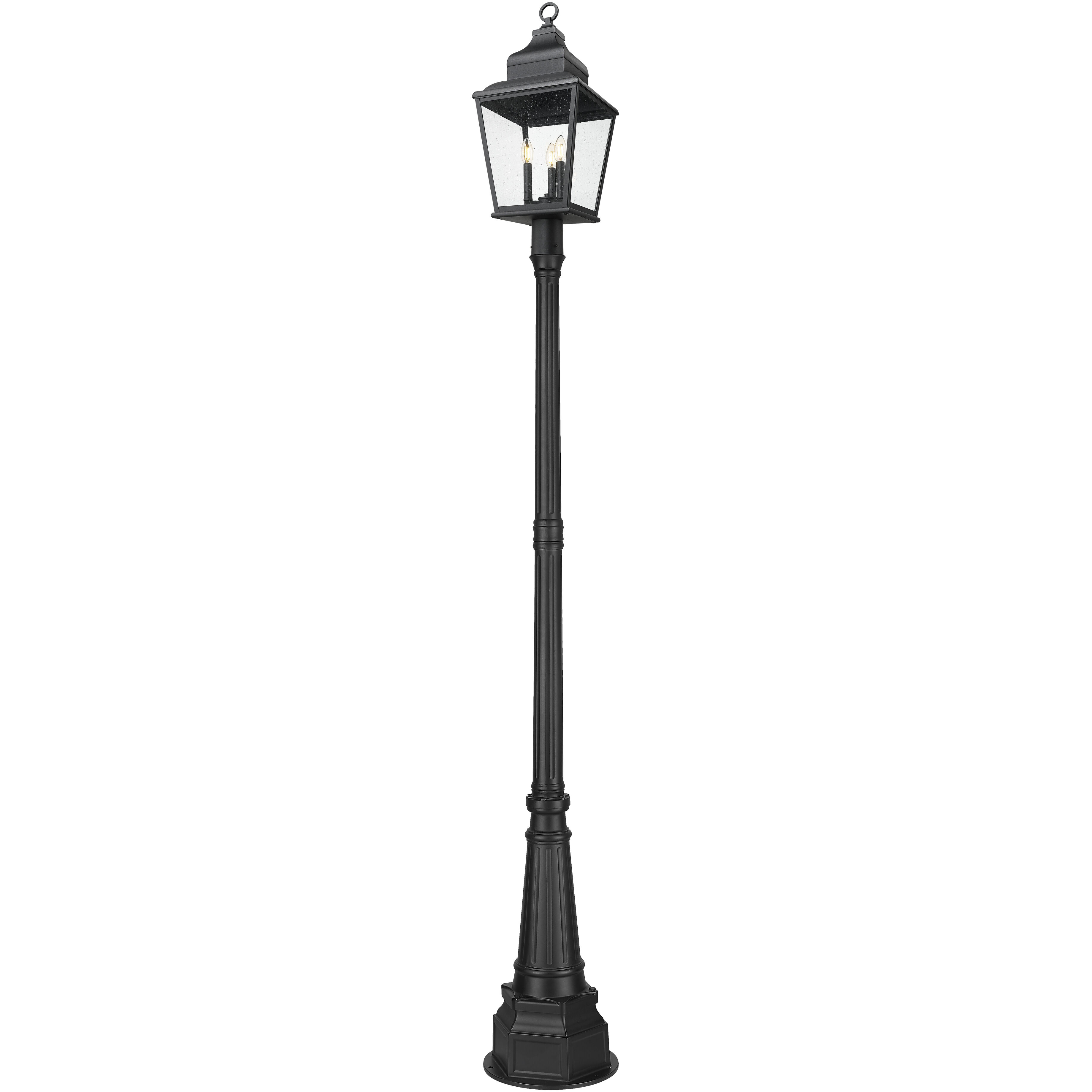 Raphael 3 Light 110 inch Sand Black Outdoor Post Mounted Fixture in Soft Sand Black