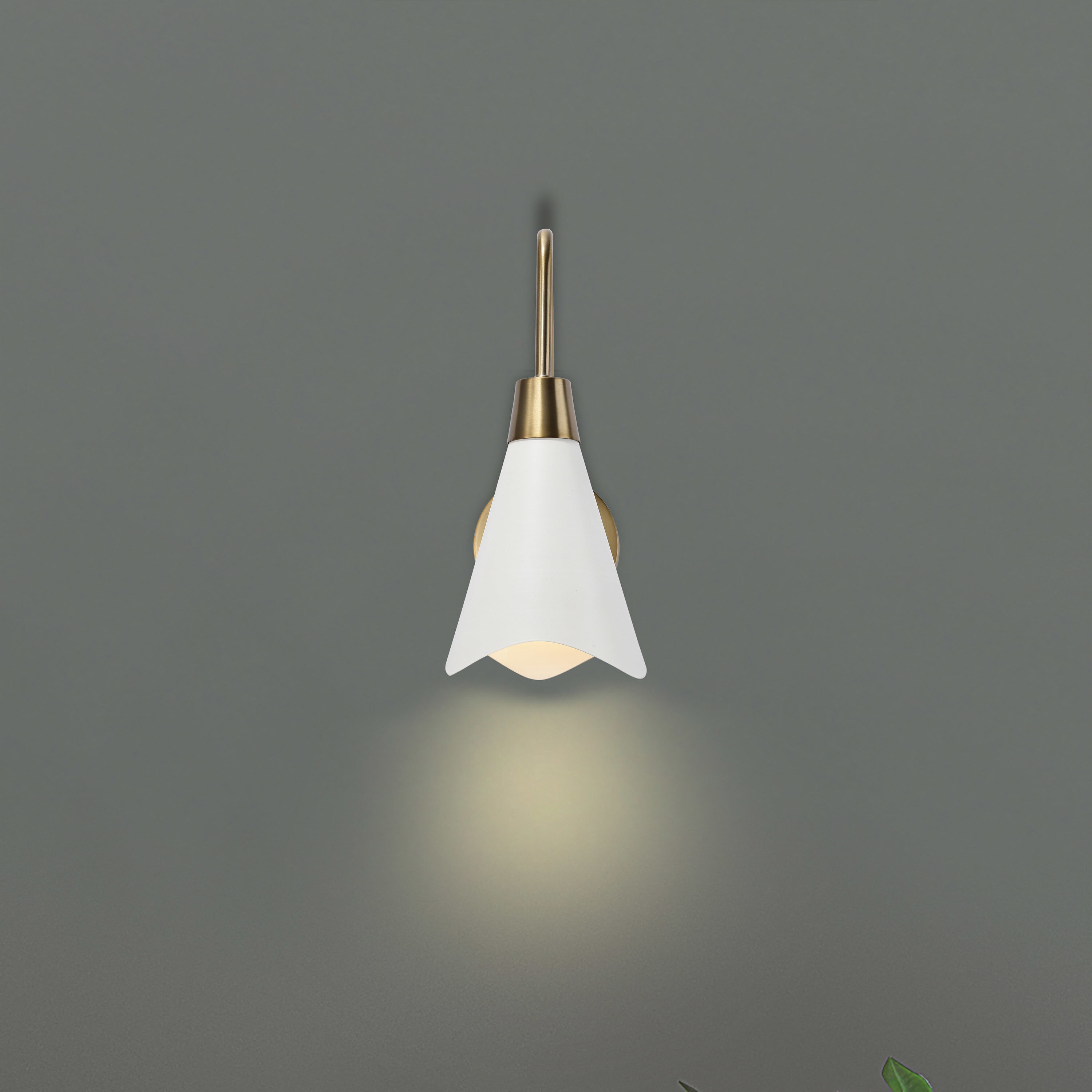 Tango 1 Light 6 inch Matte White/Burnished Brass Bathroom Vanity Lights Wall Light