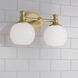 Orlisse 2 Light 14.75 inch Vintage Brass Bathroom Vanity Light Wall Light