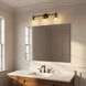 C&M by Chapman & Myers Barstow 3 Light 25.5 inch Aged Iron Bath Vanity Wall Light