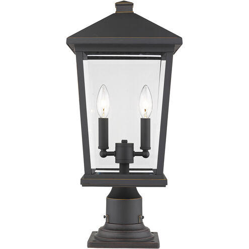 Beacon 2 Light 21.5 inch Oil Rubbed Bronze Outdoor Pier Mounted Fixture in 8.25
