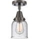 Franklin Restoration Small Bell LED 5 inch Oil Rubbed Bronze Flush Mount Ceiling Light in Seedy Glass