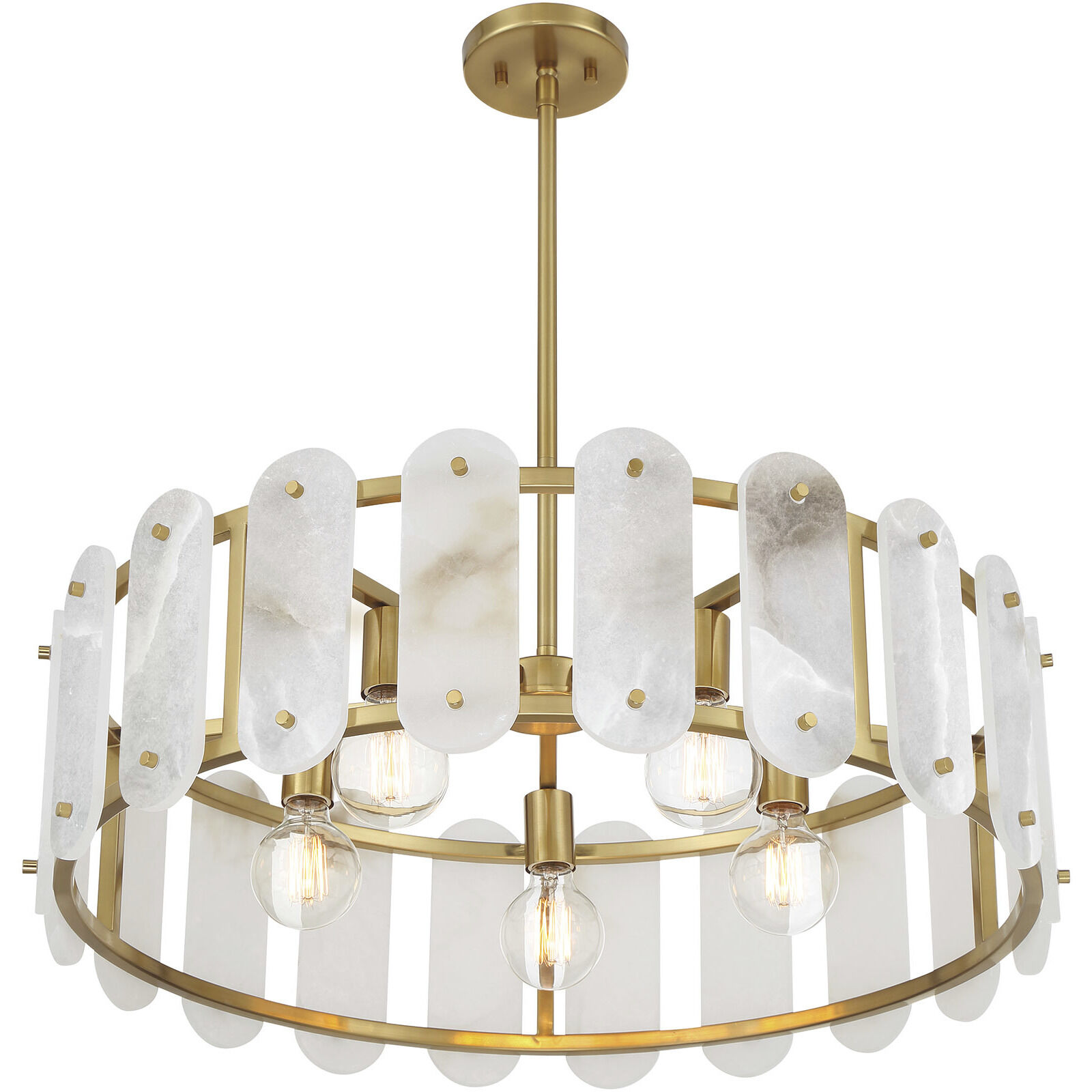 Antolini 5 Light 28.5 inch Warm Brass Pendant Ceiling Light