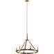 Emmala 6 Light 27 inch Brushed Natural Brass Chandelier Ceiling Light, 1 Tier Medium