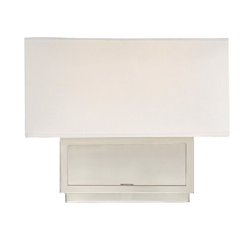Contemporary 2 Light 12 inch Brushed Nickel Wall Sconce Wall Light
