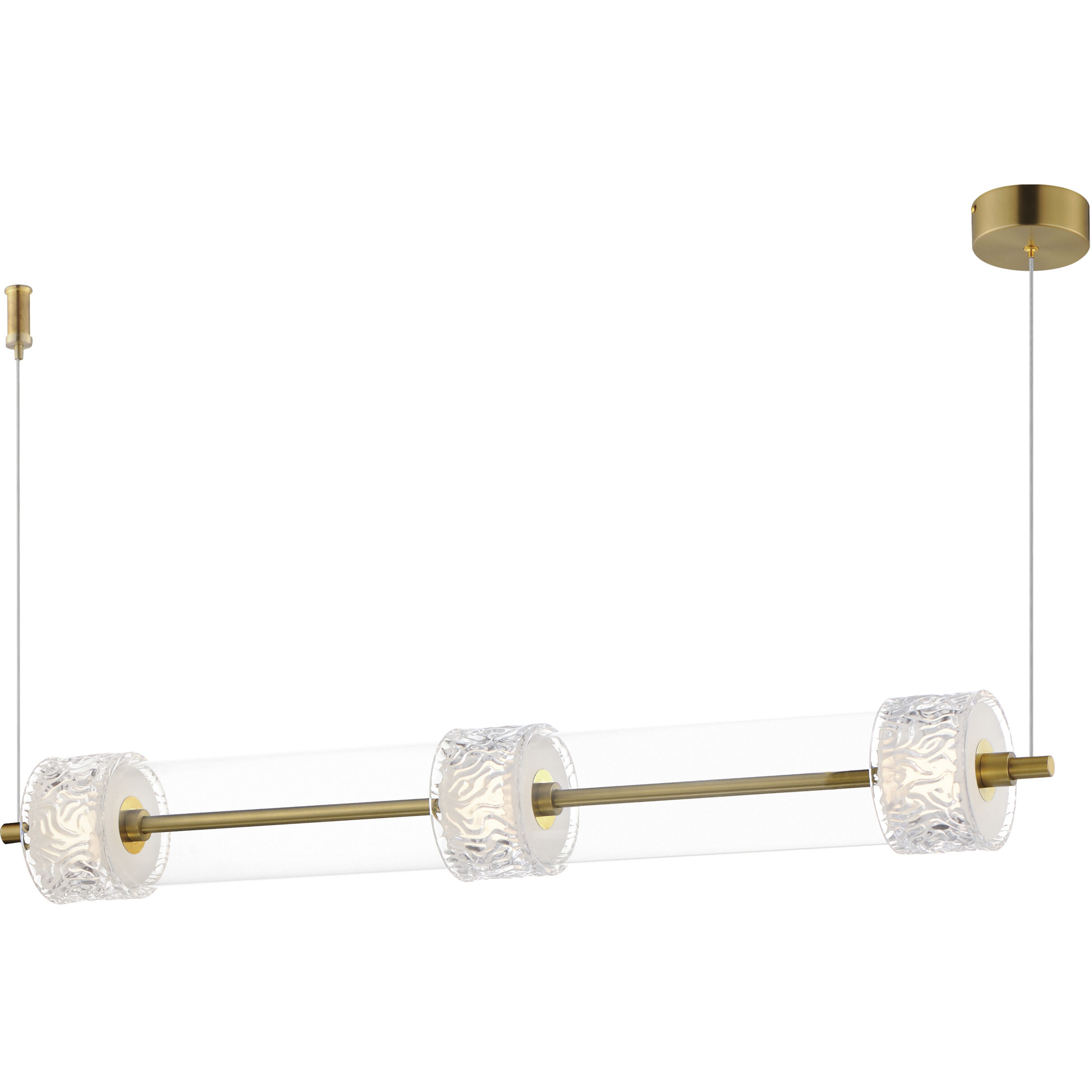 Elysian LED 41.5 inch Natural Aged Brass Linear Pendant Ceiling Light