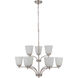Neighborhood Tyler 9 Light 31.5 inch Brushed Polished Nickel Chandelier Ceiling Light in White Frosted Glass, Neighborhood Collection