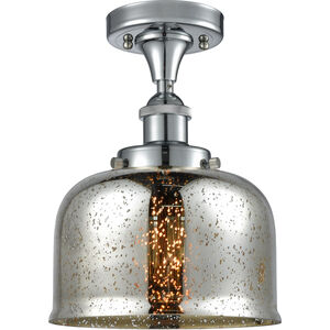 Ballston Bell 1 Light 8 inch Polished Chrome Semi-Flush Mount Ceiling Light, Large Bell