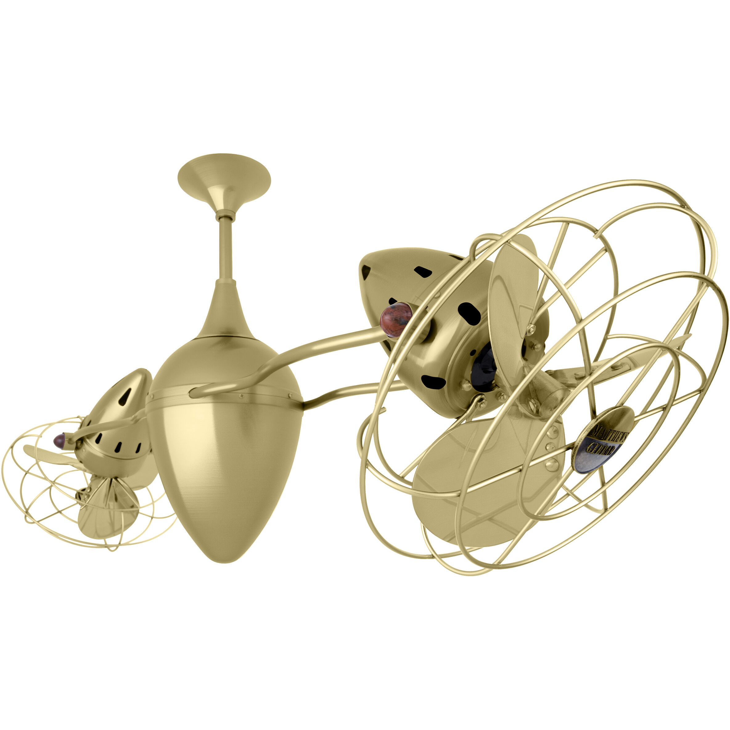 Matthews-Gerbar Ar Ruthiane 13 inch Brushed Brass Rotational Ceiling Fan, Matthews-Gerbar
