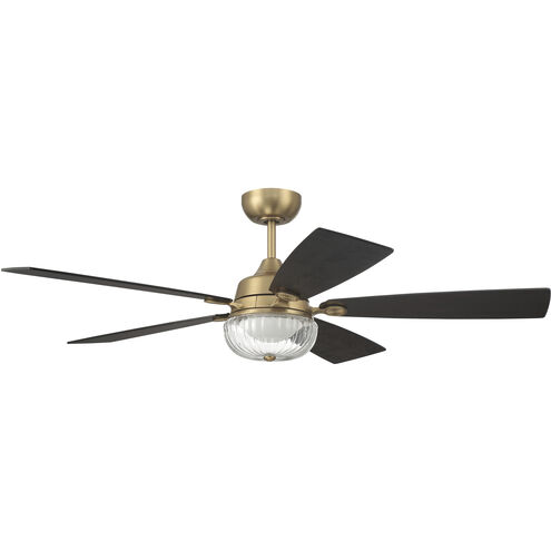 Chandler 52 inch Satin Brass with Flat Black/Black Walnut Blades Ceiling Fan