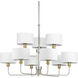 Cordin 9 Light 38 inch Brushed Nickel Chandelier Ceiling Light, Design Series