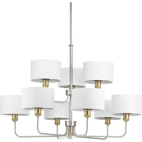 Cordin 9 Light 38 inch Brushed Nickel Chandelier Ceiling Light, Design Series