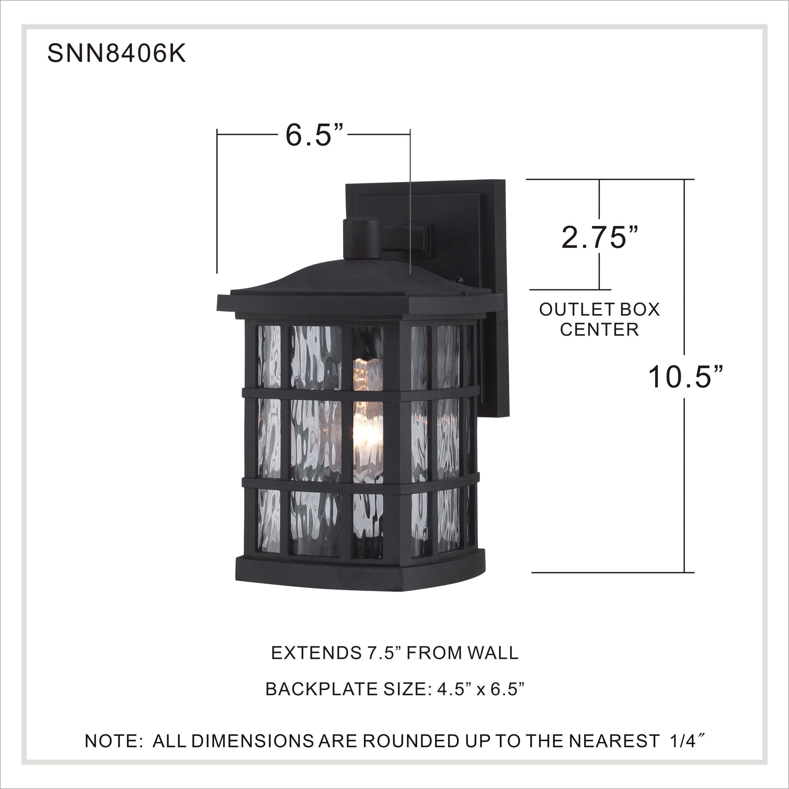 Stonington 1 Light 10.5 inch Mystic Black Outdoor Wall