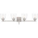 Antonia 4 Light 35 inch Brushed Nickel Bath Vanity Light Wall Light