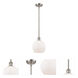 Ballston Athens 1 Light 8 inch Brushed Satin Nickel Pendant Ceiling Light in Matte White Glass, Ballston