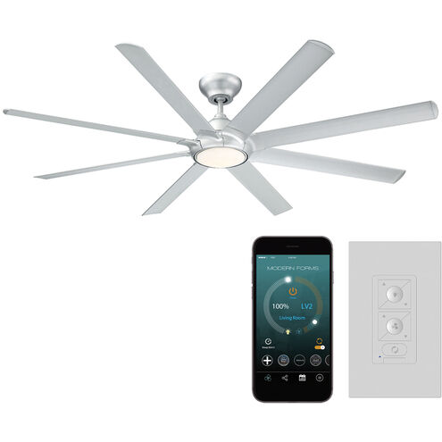 Hydra 80 inch Titanium Downrod Ceiling Fan in 3000K, Smart Ceiling Fan