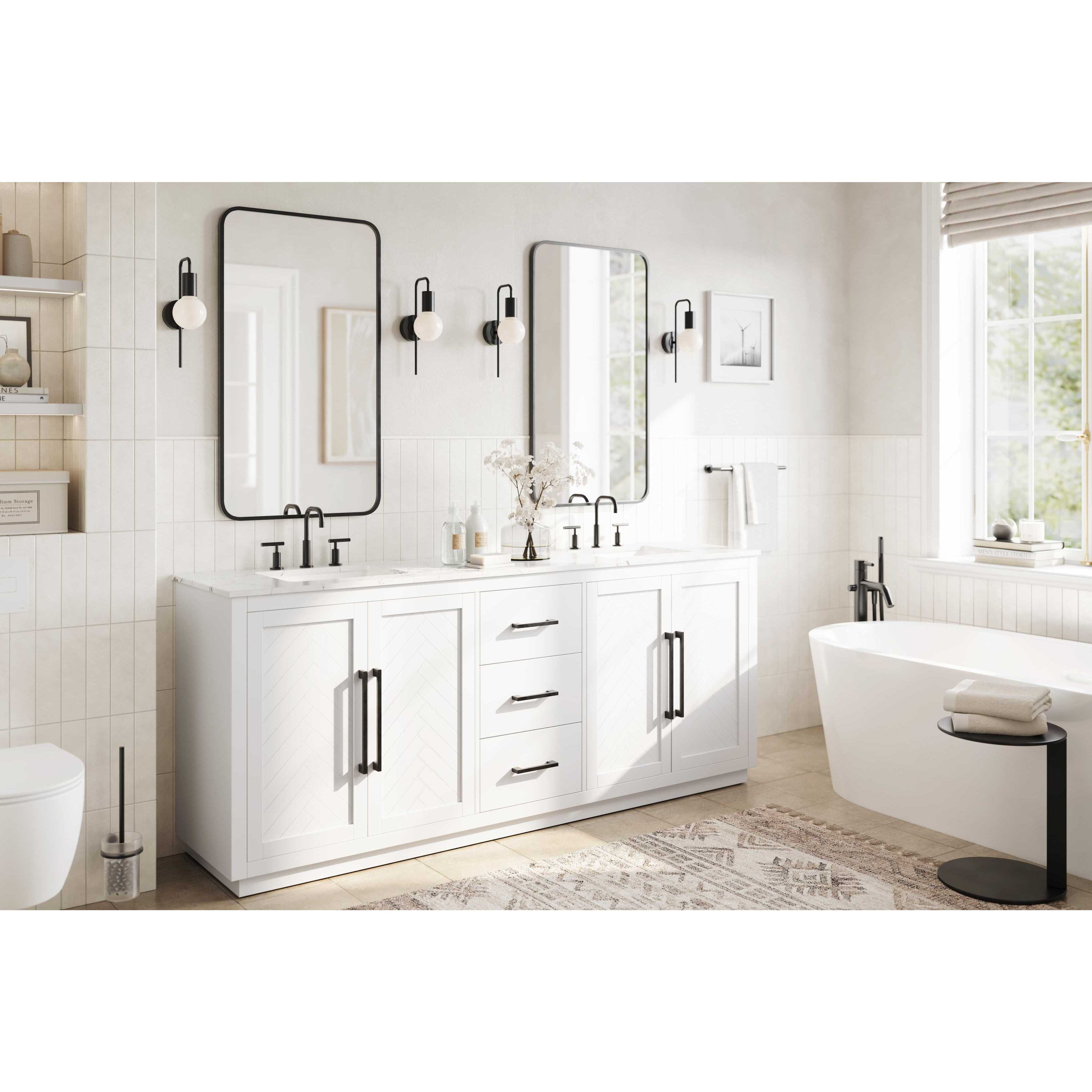 Chase 84 X 34 inch White Bathroom Vanity Cabinet