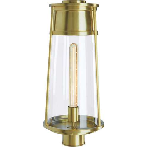 Cone 1 Light 19.75 inch Satin Brass with Clear Outdoor Post Light