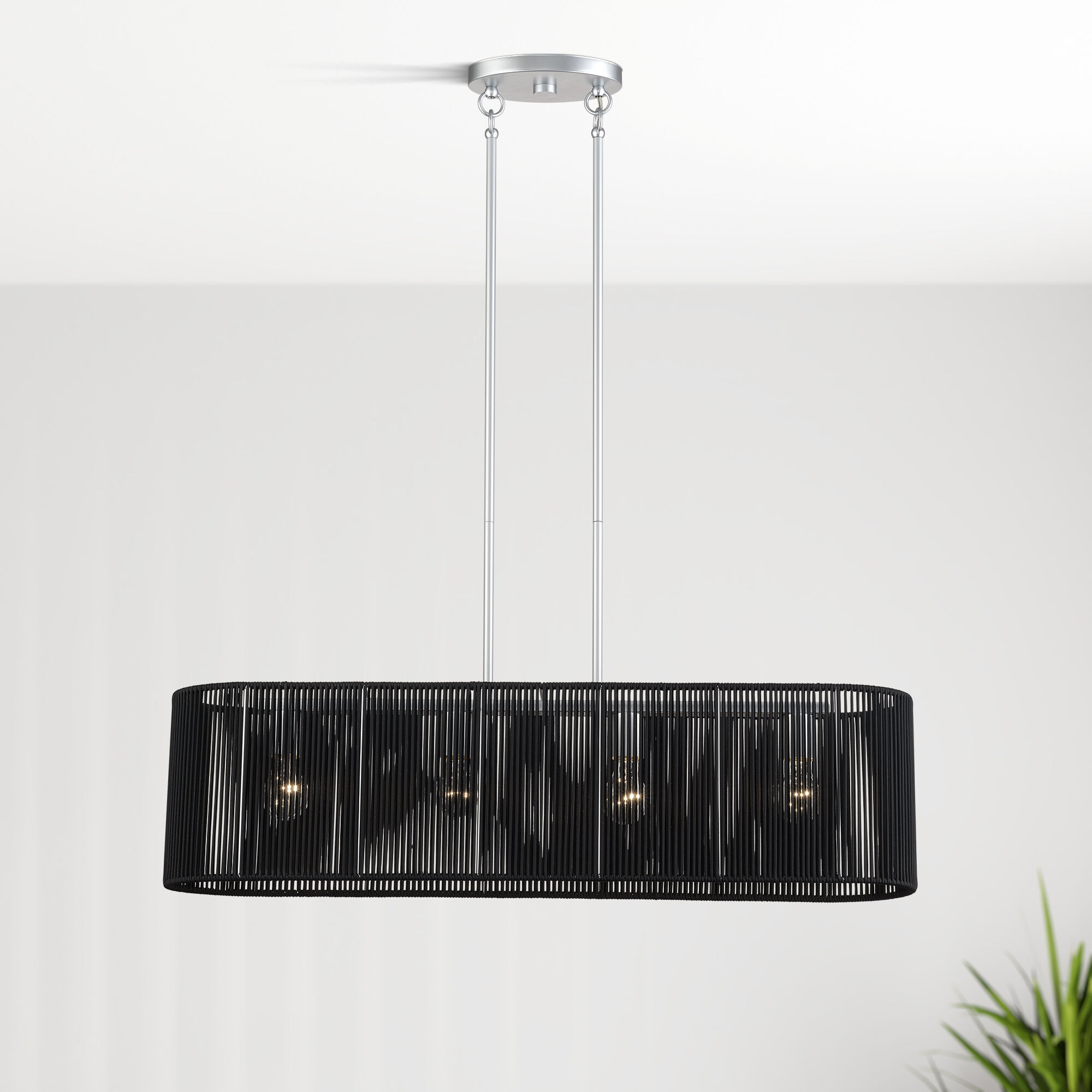 Acordia 4 Light 36 inch Painted Nickel Linear Chandelier Ceiling Light, Large