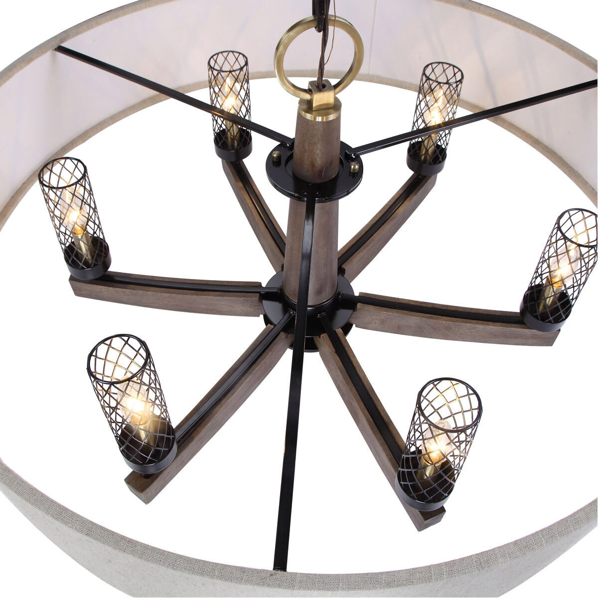 Uttermost 21331 Woodall 6 Light 36 inch Dark Bronze and Antique