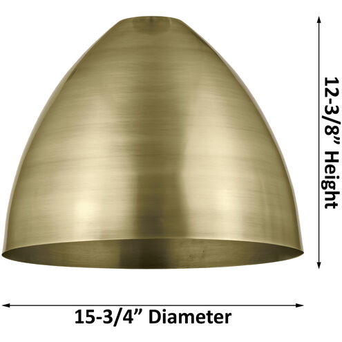 Ballston Dome LED 16 inch Brushed Brass Semi-Flush Mount Ceiling Light