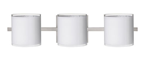 Pogo LED 23 inch Satin Nickel Vanity Lighting Wall Light in White/Inner Silver Foil Glass