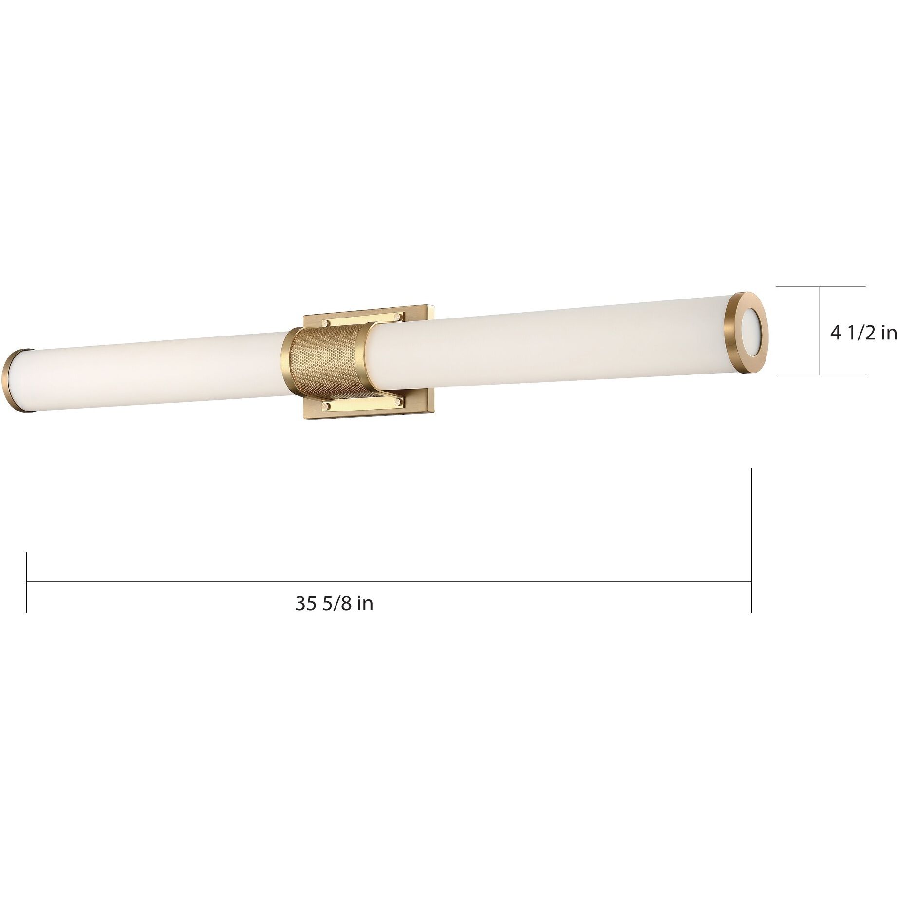 Caper LED 36 inch Brushed Brass Vanity Light Wall Light