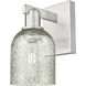 Arcadia Caledonia Armed Sconce Wall Light in Brushed Satin Nickel, Mica