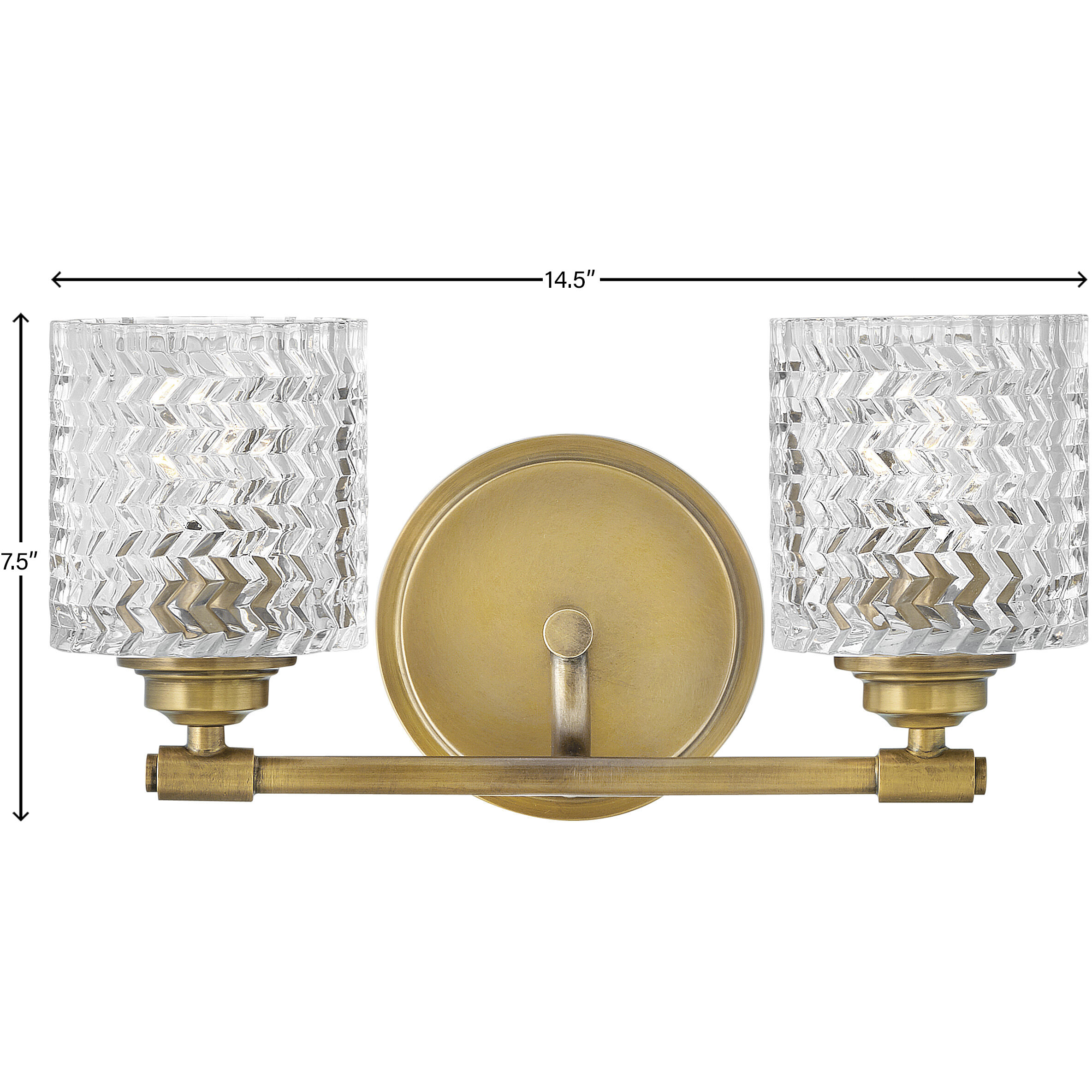 Elle 2 Light 14.5 inch Heritage Brass Vanity Light Wall Light